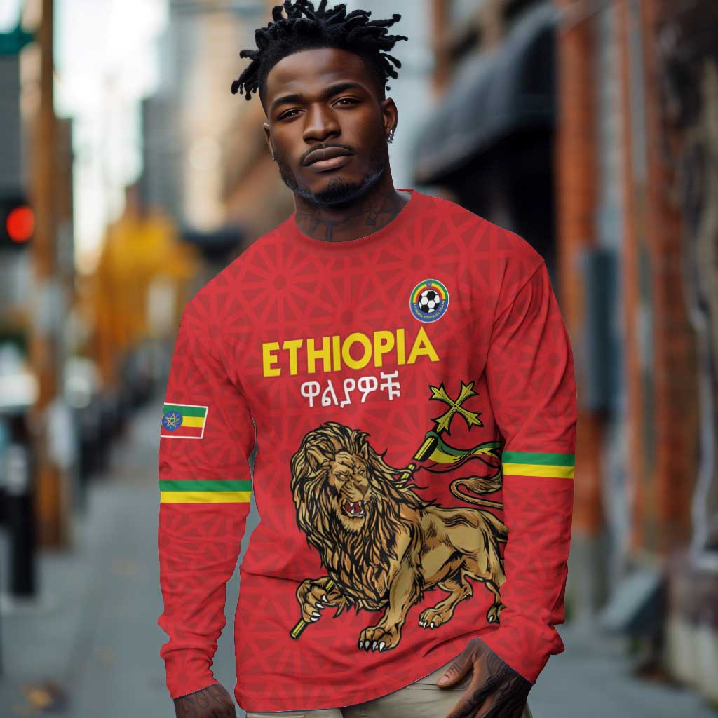 Custom Ethiopia Football Long Sleeve Shirt Go Champions