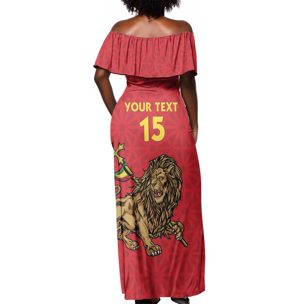 Custom Ethiopia Football Off Shoulder Maxi Dress Go Champions