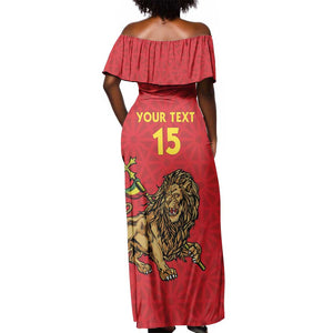 Custom Ethiopia Football Off Shoulder Maxi Dress Go Champions