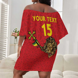 Custom Ethiopia Football Off Shoulder Short Dress Go Champions