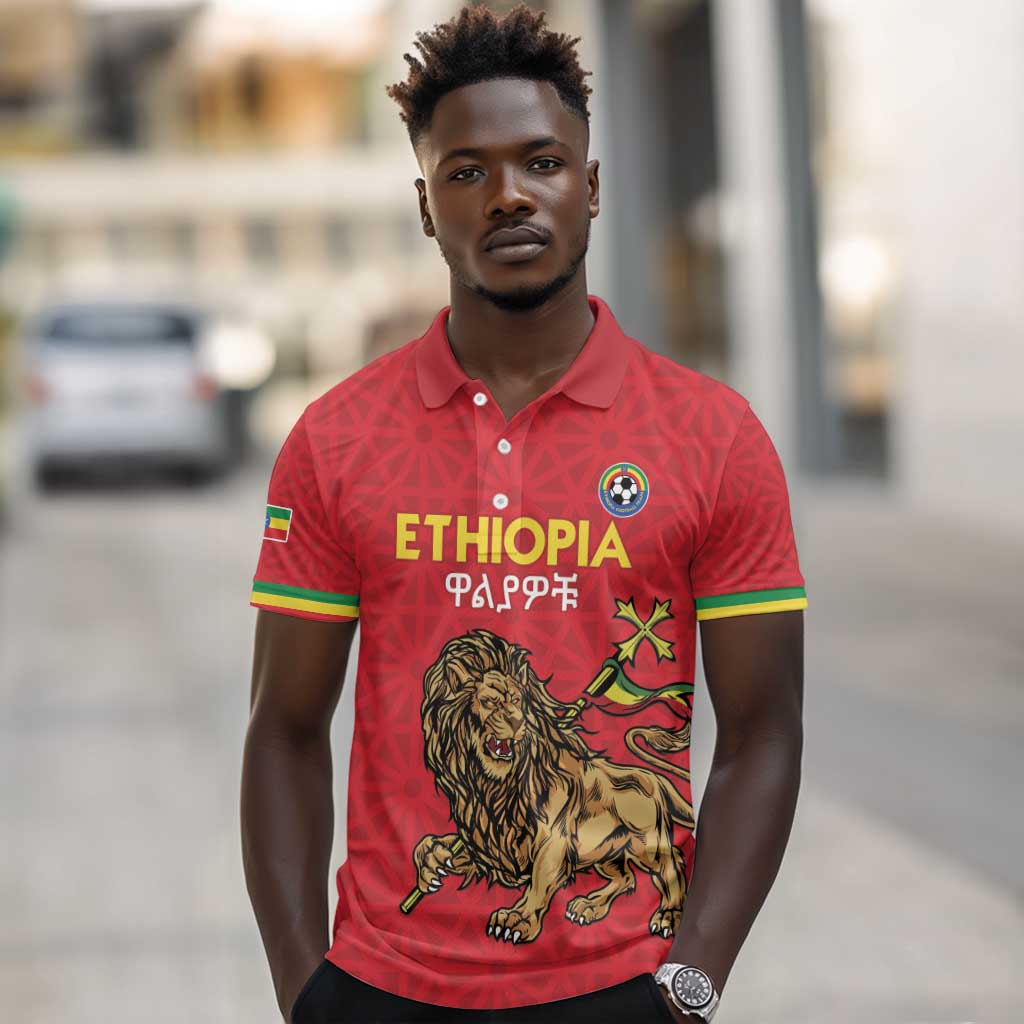Custom Ethiopia Football Polo Shirt Go Champions