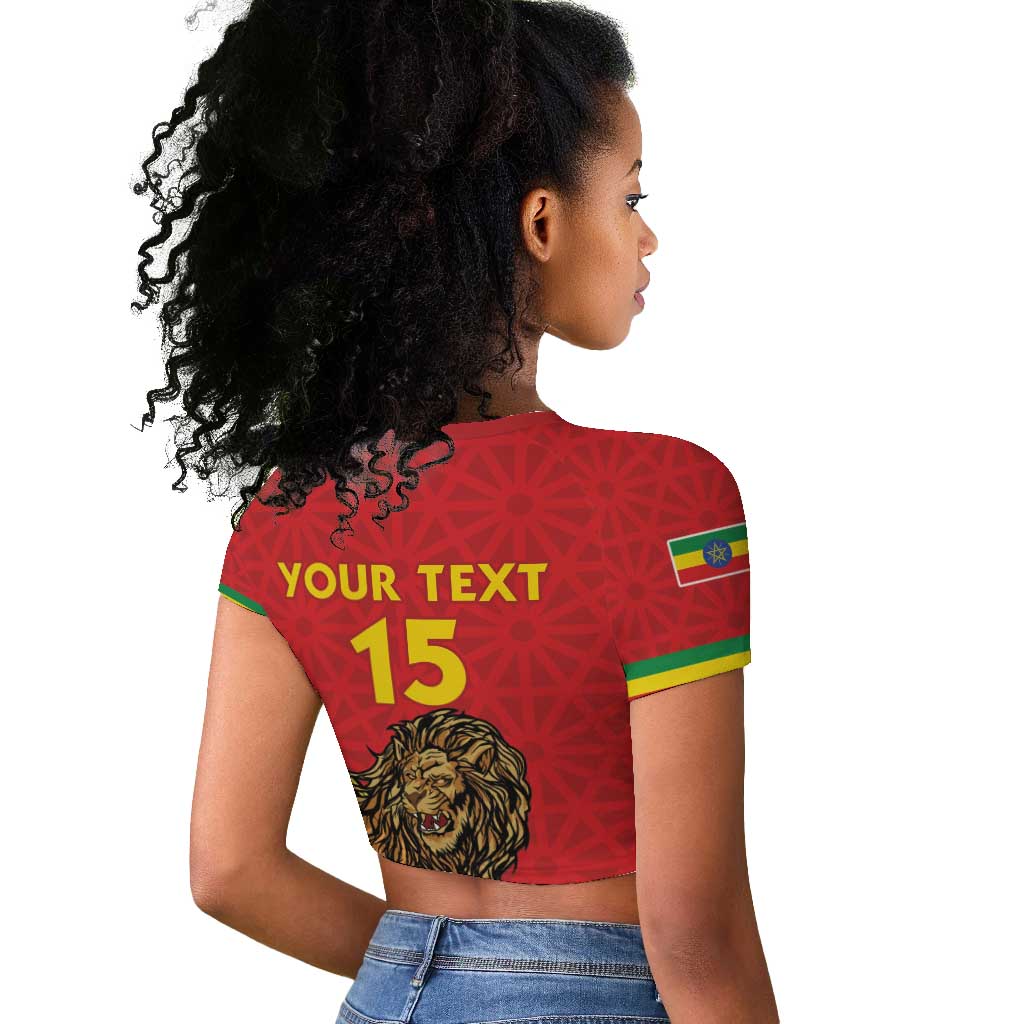 Custom Ethiopia Football Raglan Cropped T shirt Go Champions