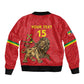 Custom Ethiopia Football Sleeve Zip Bomber Jacket Go Champions