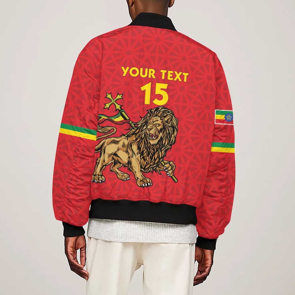 Custom Ethiopia Football Sleeve Zip Bomber Jacket Go Champions