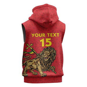 Custom Ethiopia Football Sleeveless Hoodie Go Champions - African Pride