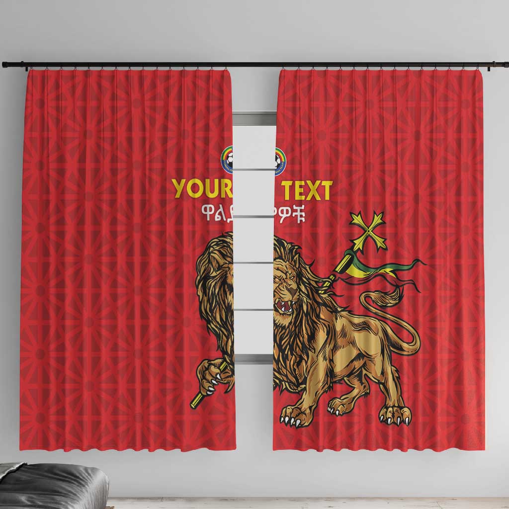 Custom Ethiopia Football Window Curtain Go Champions