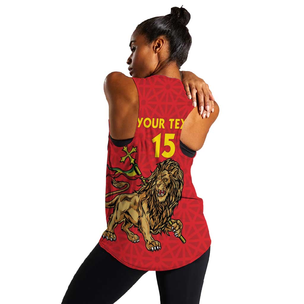 Custom Ethiopia Football Women Racerback Tank Go Champions