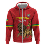 Custom Ethiopia Football Zip Hoodie Go Champions