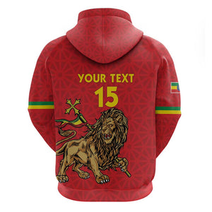 Custom Ethiopia Football Zip Hoodie Go Champions