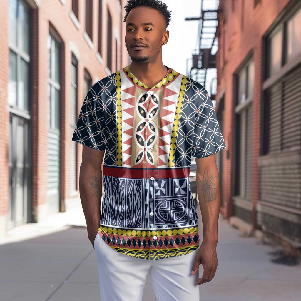 Toghu Bamenda Baseball Jersey Cameroon Traditional Pattern