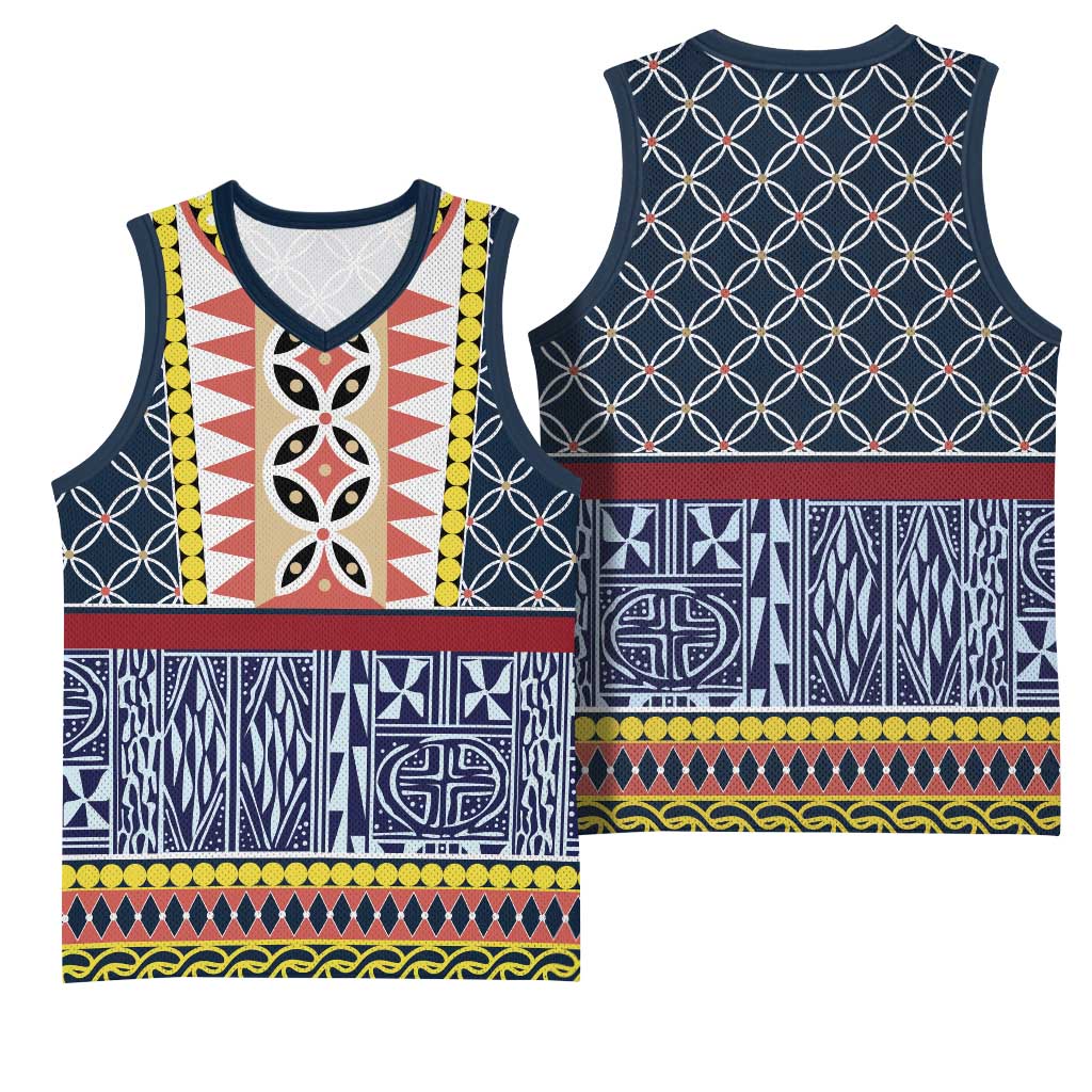 Toghu Bamenda Basketball Jersey Cameroon Traditional Pattern - African Pride