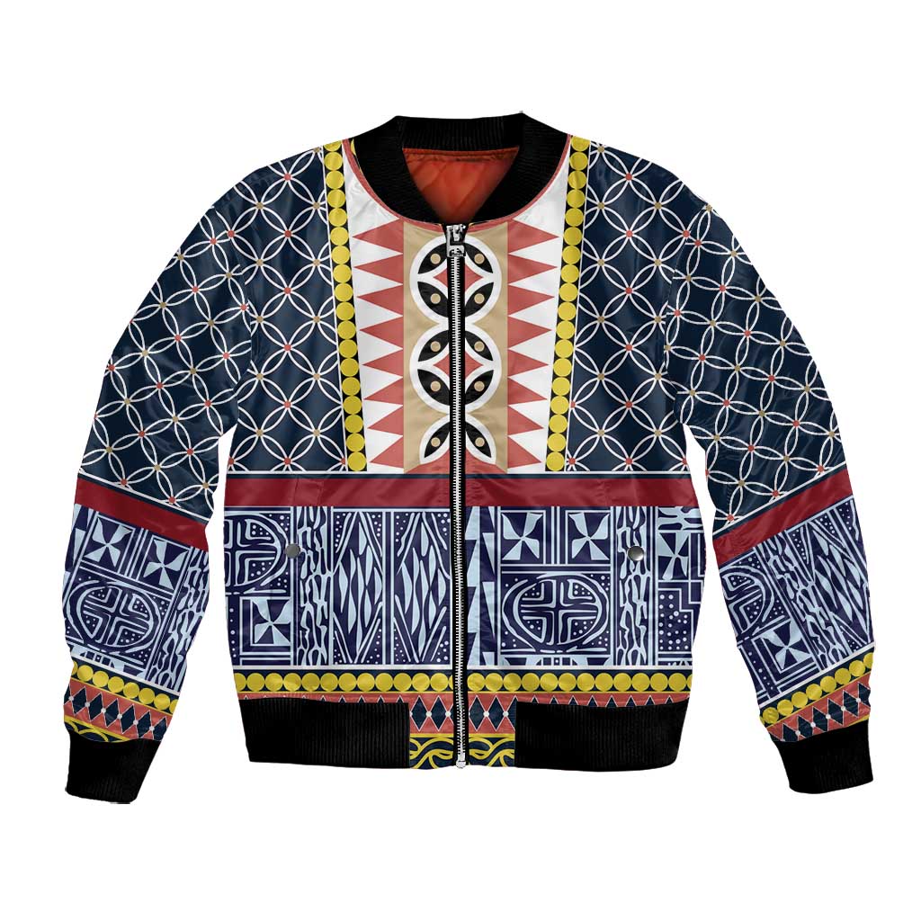 Toghu Bamenda Bomber Jacket Cameroon Traditional Pattern