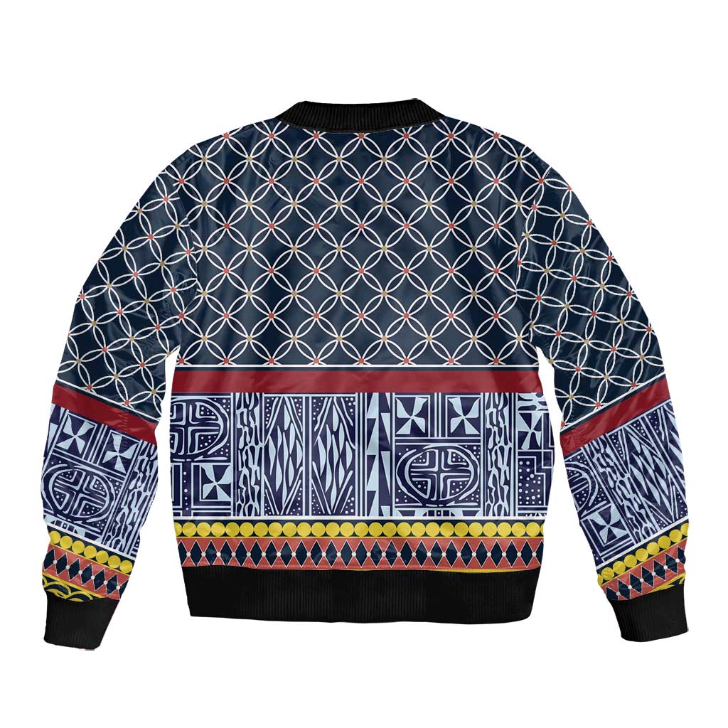 Toghu Bamenda Bomber Jacket Cameroon Traditional Pattern