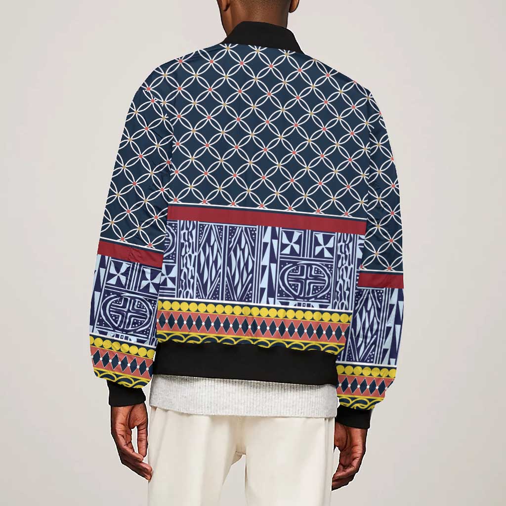 Toghu Bamenda Bomber Jacket Cameroon Traditional Pattern