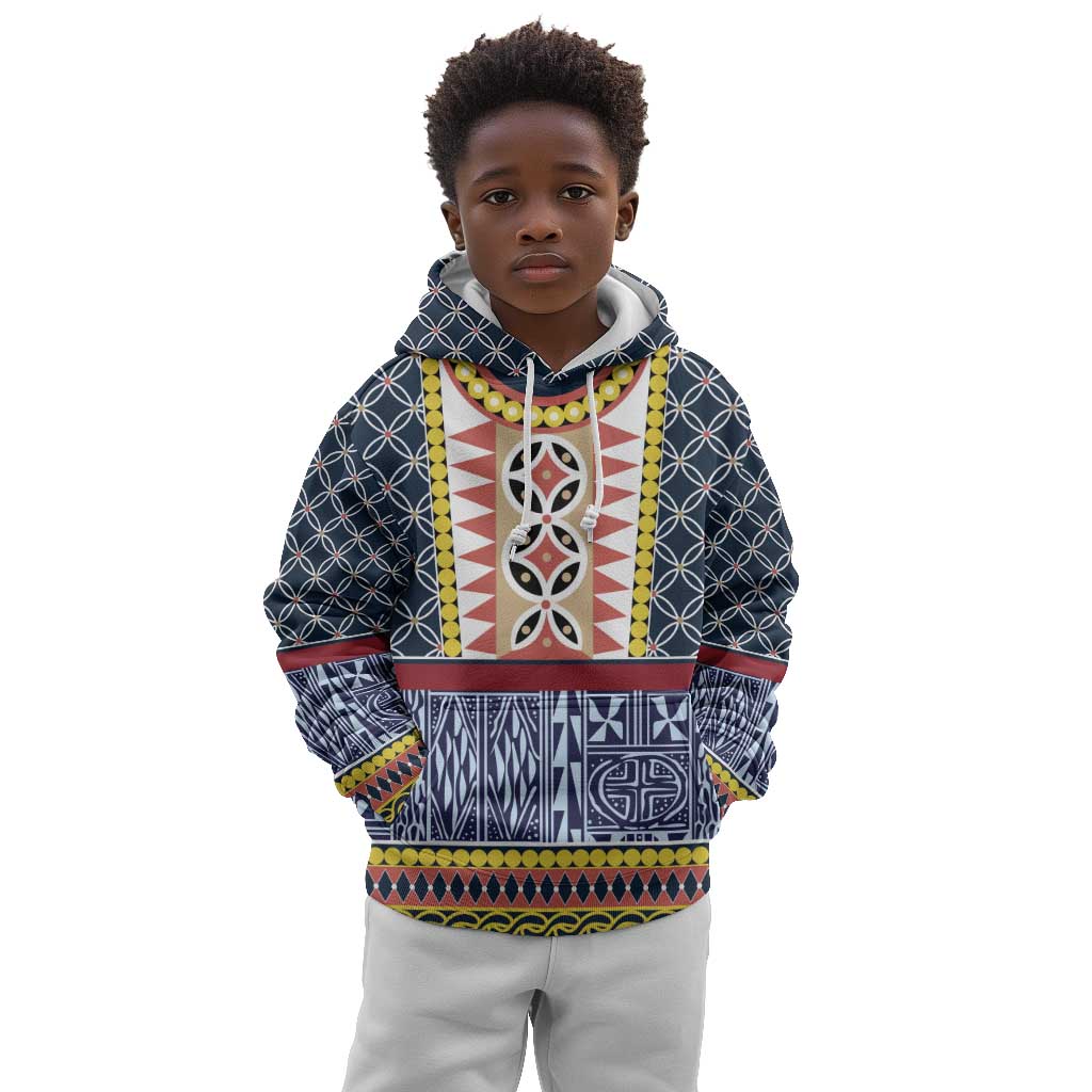 Toghu Bamenda Kid Hoodie Cameroon Traditional Pattern