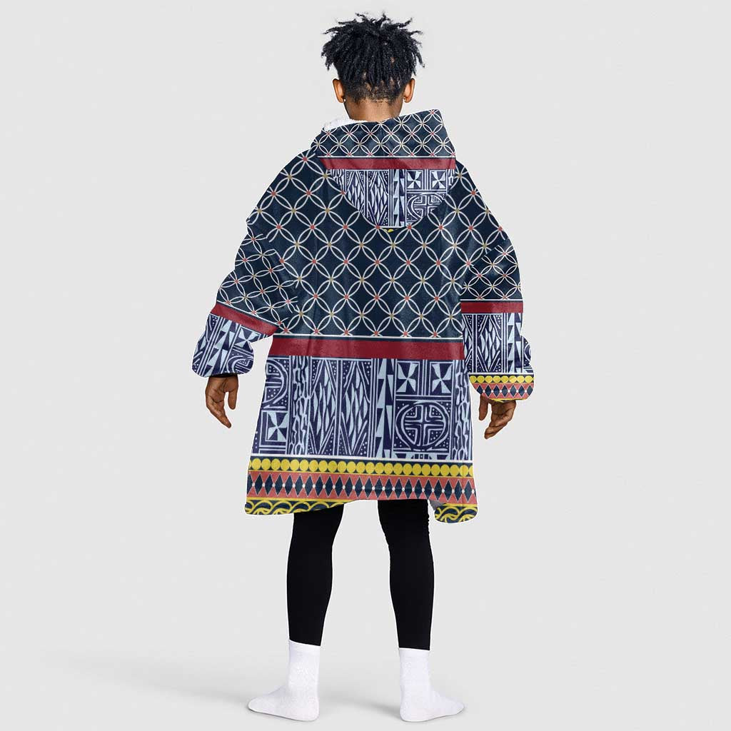 Toghu Bamenda Kid Wearable Blanket Hoodie Cameroon Traditional Pattern
