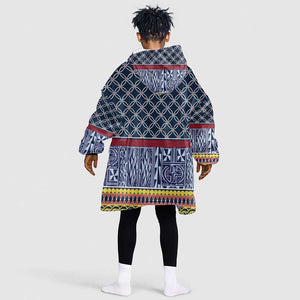 Toghu Bamenda Kid Wearable Blanket Hoodie Cameroon Traditional Pattern