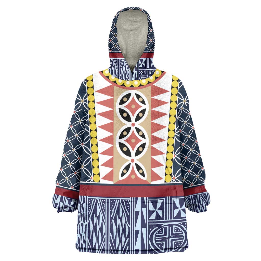 Toghu Bamenda Kid Wearable Blanket Hoodie Cameroon Traditional Pattern