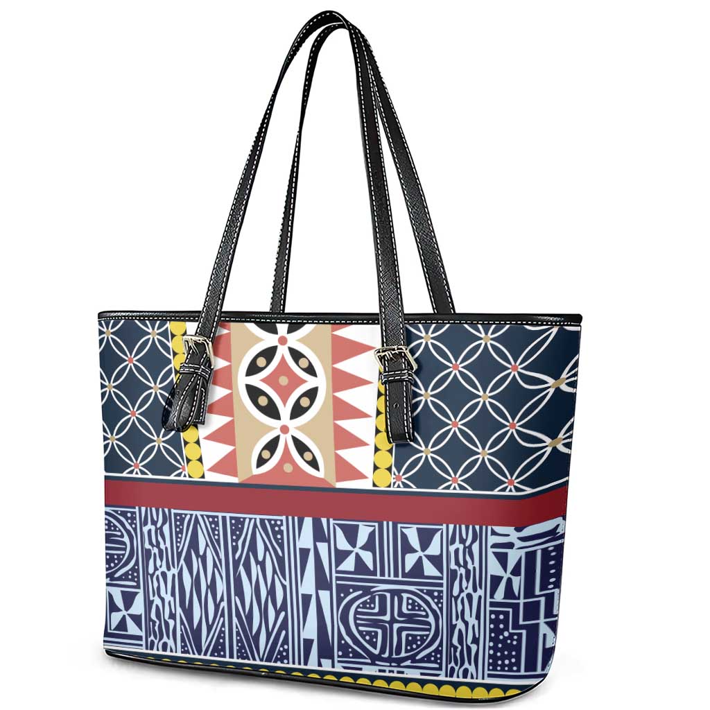 Toghu Bamenda Leather Tote Bag Cameroon Traditional Pattern