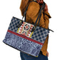Toghu Bamenda Leather Tote Bag Cameroon Traditional Pattern