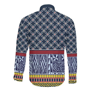 Toghu Bamenda Long Sleeve Button Shirt Cameroon Traditional Pattern