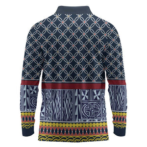 Toghu Bamenda Long Sleeve Polo Shirt Cameroon Traditional Pattern