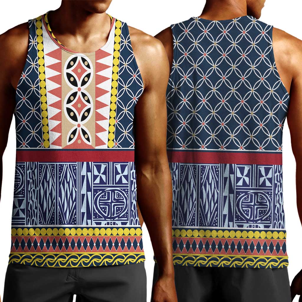 Toghu Bamenda Men Tank Top Cameroon Traditional Pattern