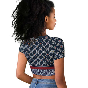 Toghu Bamenda Raglan Cropped T shirt Cameroon Traditional Pattern