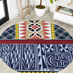 Toghu Bamenda Round Carpet Cameroon Traditional Pattern