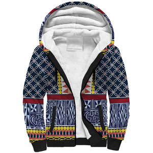 Toghu Bamenda Sherpa Hoodie Cameroon Traditional Pattern