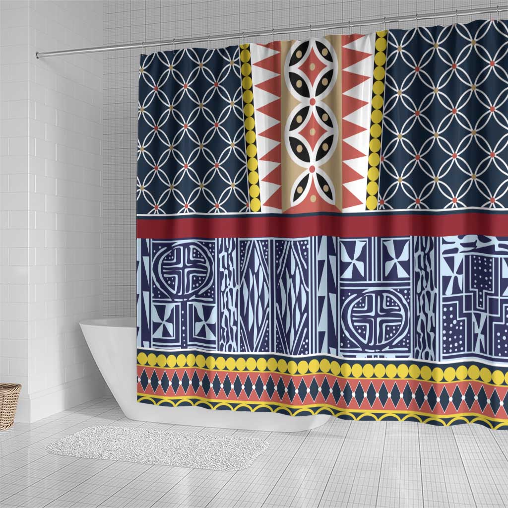 Toghu Bamenda Shower Curtain Cameroon Traditional Pattern