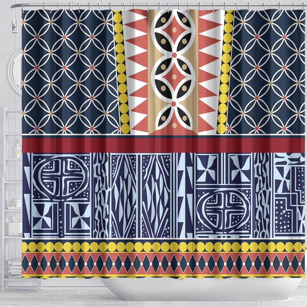 Toghu Bamenda Shower Curtain Cameroon Traditional Pattern