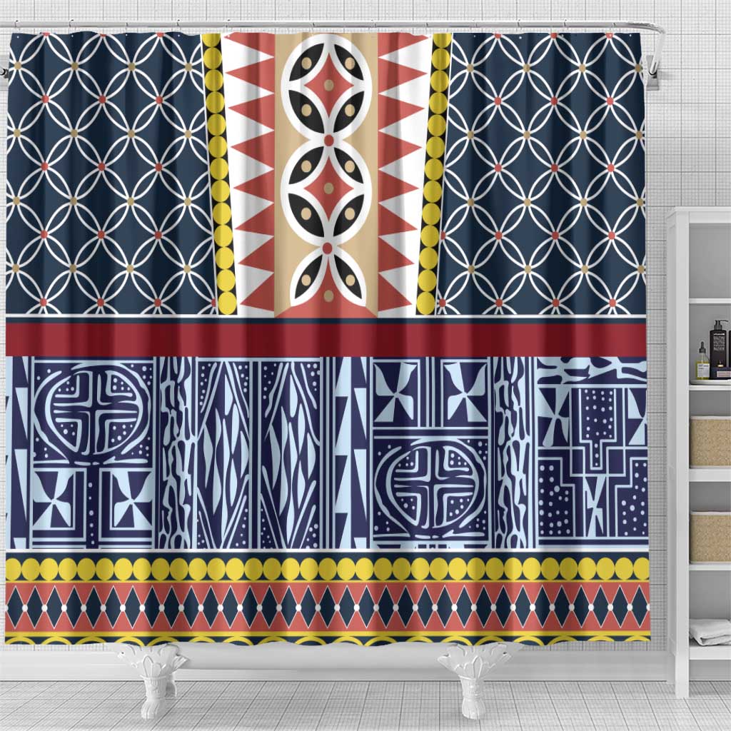 Toghu Bamenda Shower Curtain Cameroon Traditional Pattern
