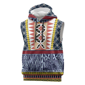 Toghu Bamenda Sleeveless Hoodie Cameroon Traditional Pattern - African Pride