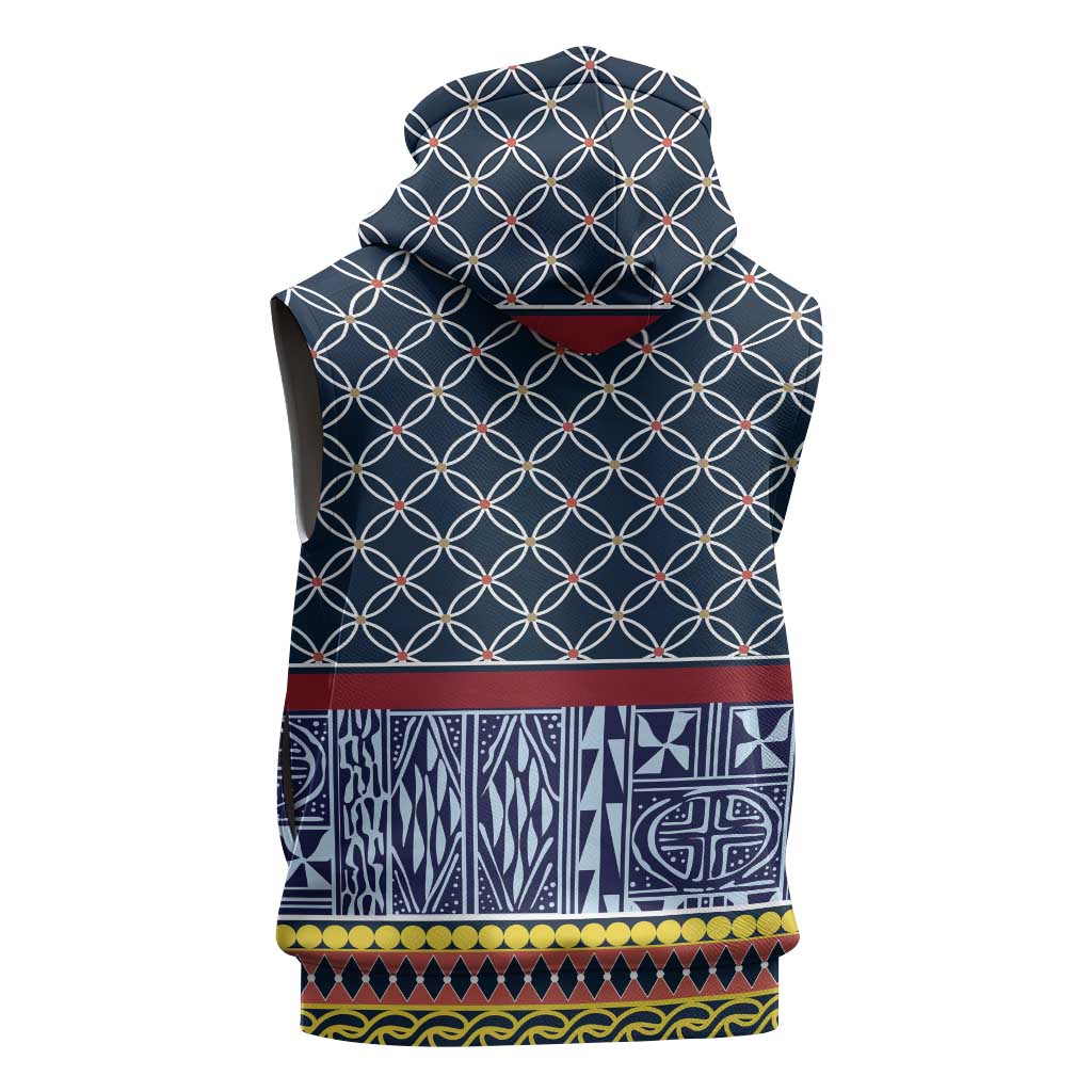Toghu Bamenda Sleeveless Hoodie Cameroon Traditional Pattern - African Pride