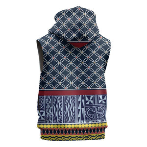 Toghu Bamenda Sleeveless Zip Hoodie Cameroon Traditional Pattern - African Pride