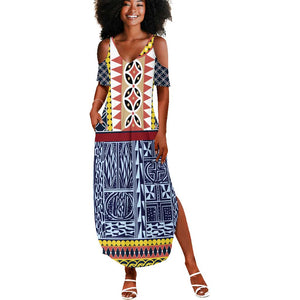 Toghu Bamenda Summer Maxi Dress Cameroon Traditional Pattern