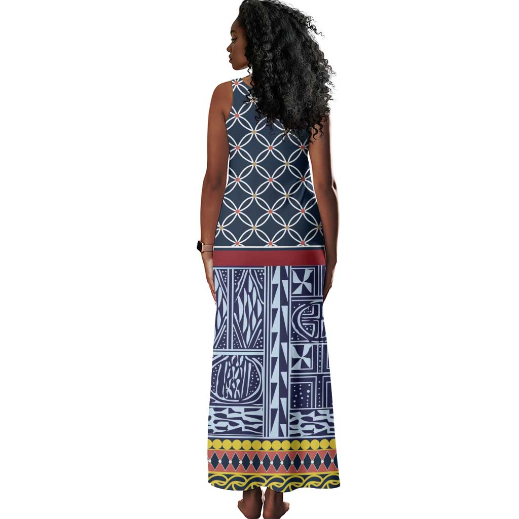Toghu Bamenda Tank Maxi Dress Cameroon Traditional Pattern