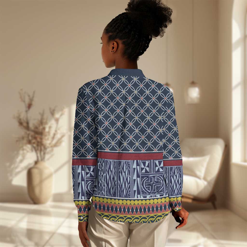 Toghu Bamenda Women Casual Shirt Cameroon Traditional Pattern