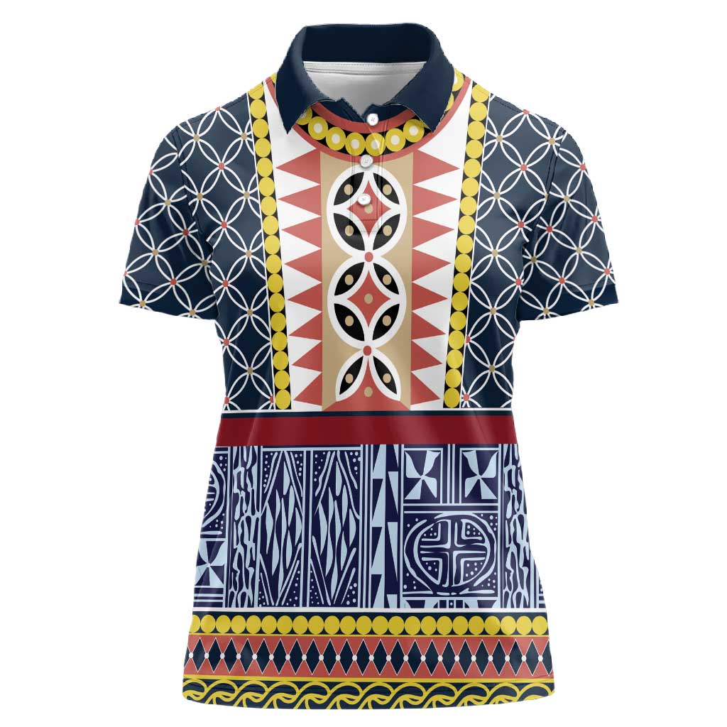 Toghu Bamenda Women Polo Shirt Cameroon Traditional Pattern