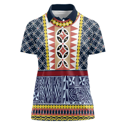 Toghu Bamenda Women Polo Shirt Cameroon Traditional Pattern