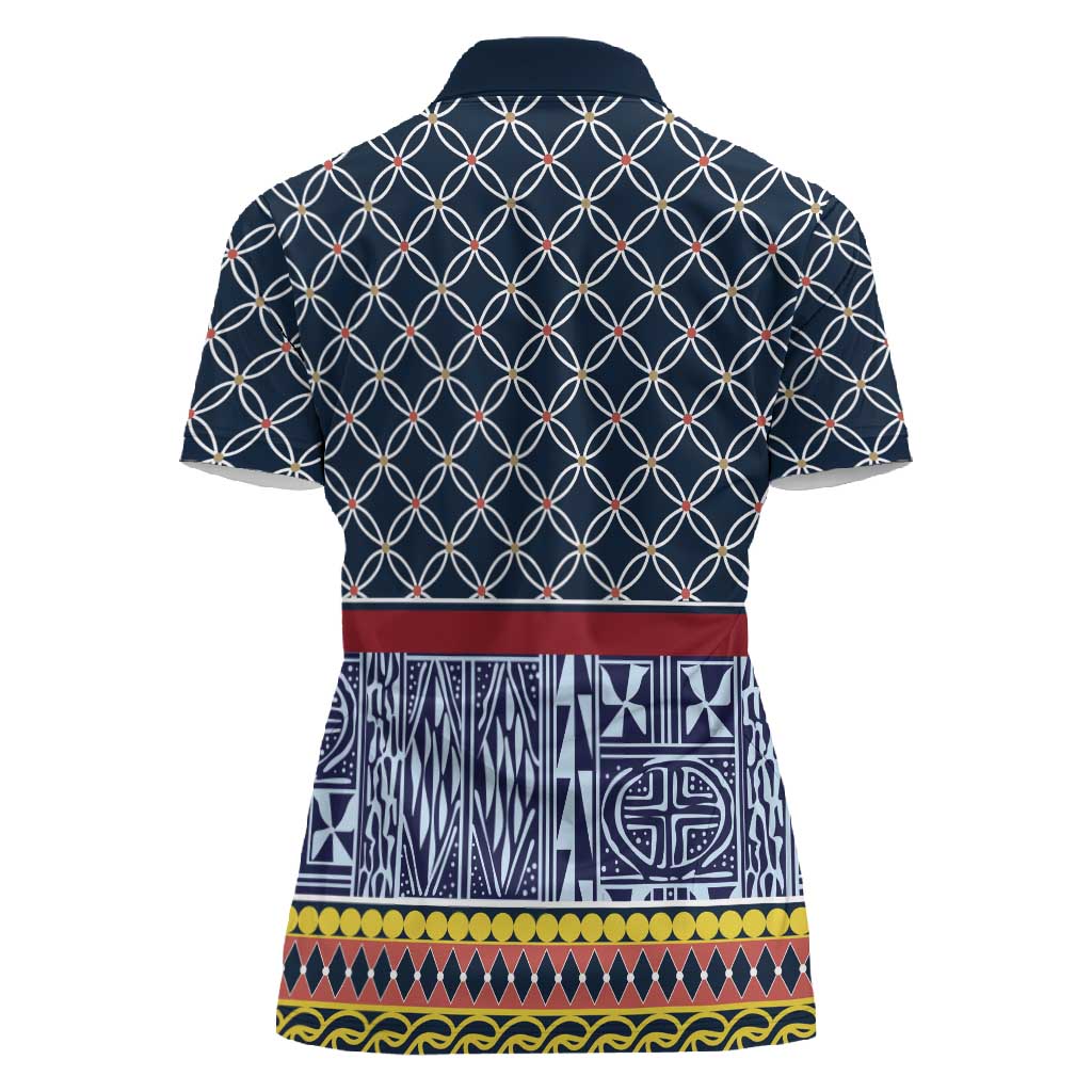 Toghu Bamenda Women Polo Shirt Cameroon Traditional Pattern