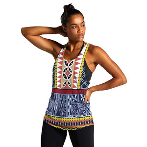 Toghu Bamenda Women Racerback Tank Cameroon Traditional Pattern
