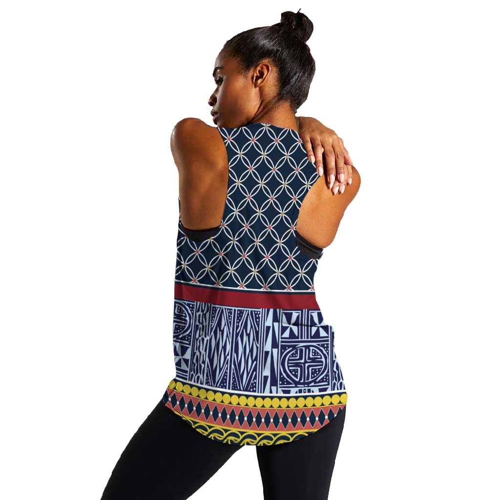 Toghu Bamenda Women Racerback Tank Cameroon Traditional Pattern