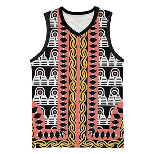 Cameroon Basketball Jersey Toghu Traditional Pattern - African Pride