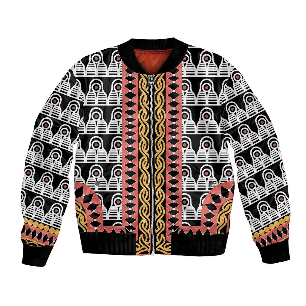 Cameroon Bomber Jacket Toghu Traditional Pattern