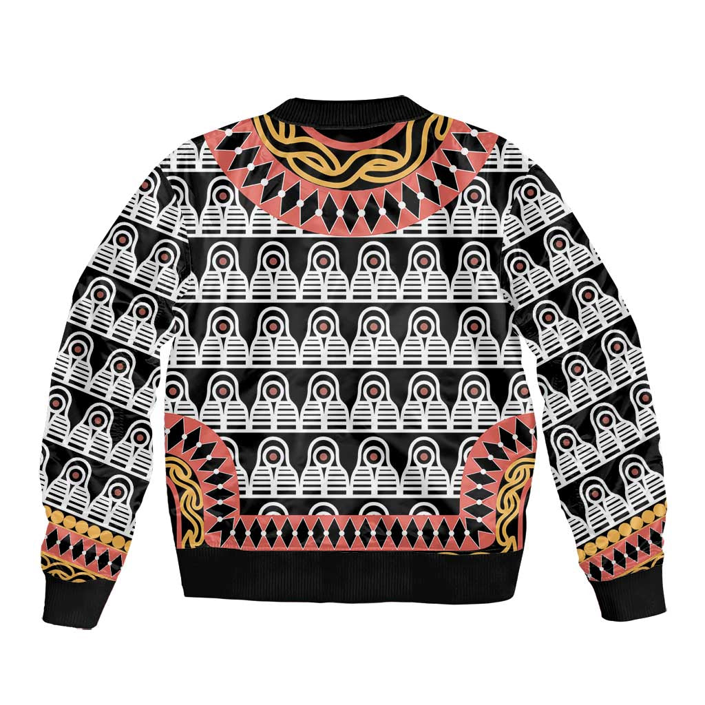 Cameroon Bomber Jacket Toghu Traditional Pattern