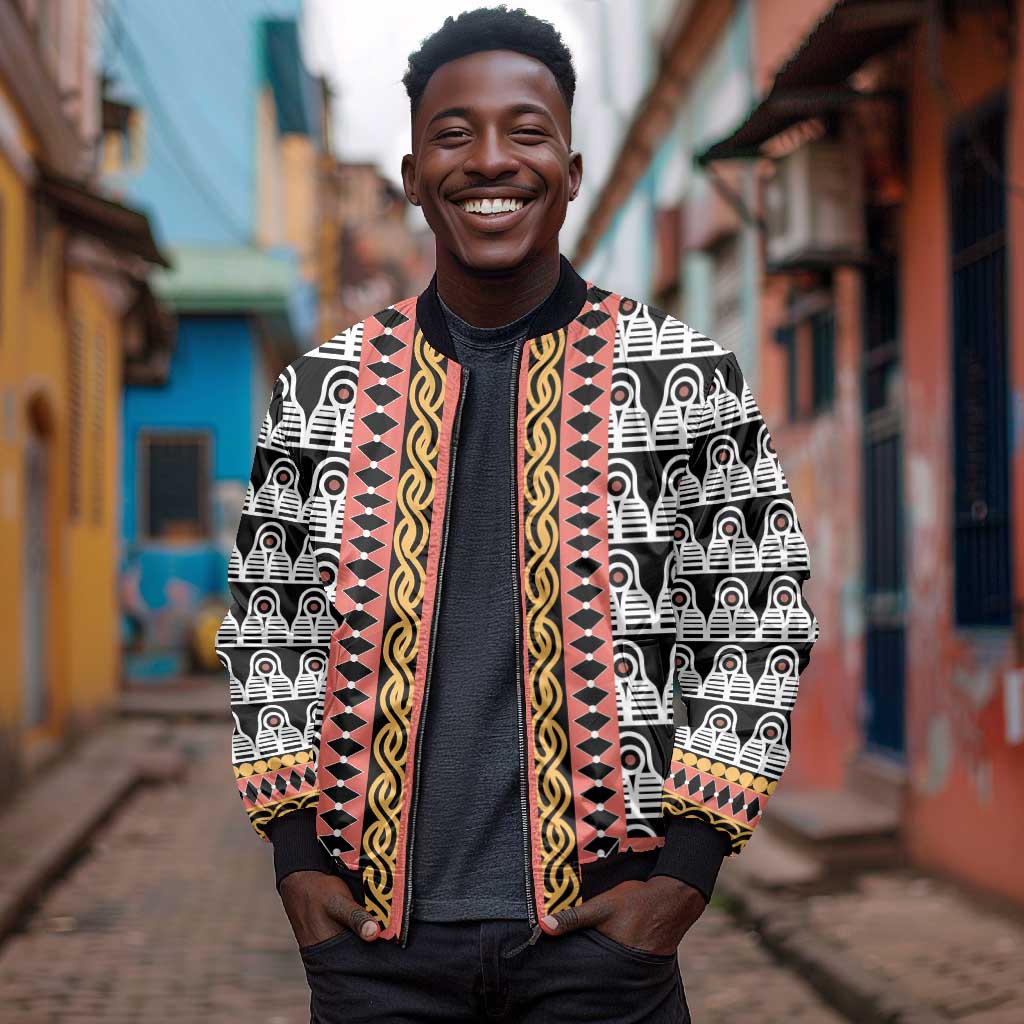Cameroon Bomber Jacket Toghu Traditional Pattern