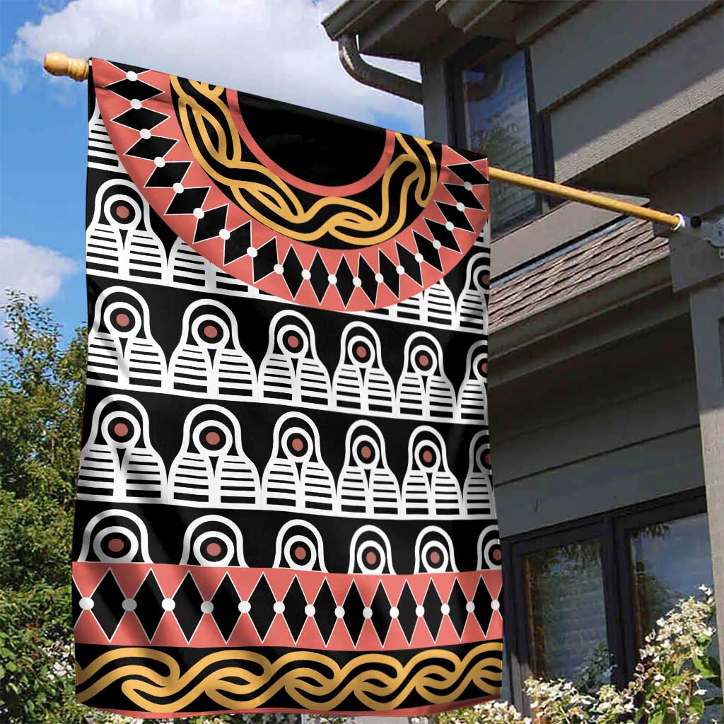Cameroon Garden Flag Toghu Traditional Pattern