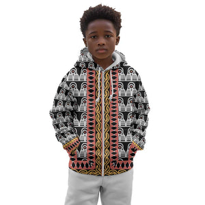 Cameroon Kid Hoodie Toghu Traditional Pattern